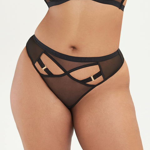 Oslo High-Waist Thong Black