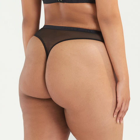 Oslo High-Waist Thong Black
