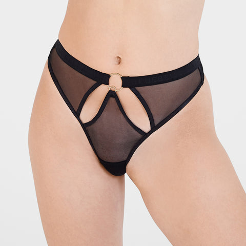 Nola High-waist Thong Black