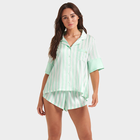Alma Shirt And Short Set Mint/White